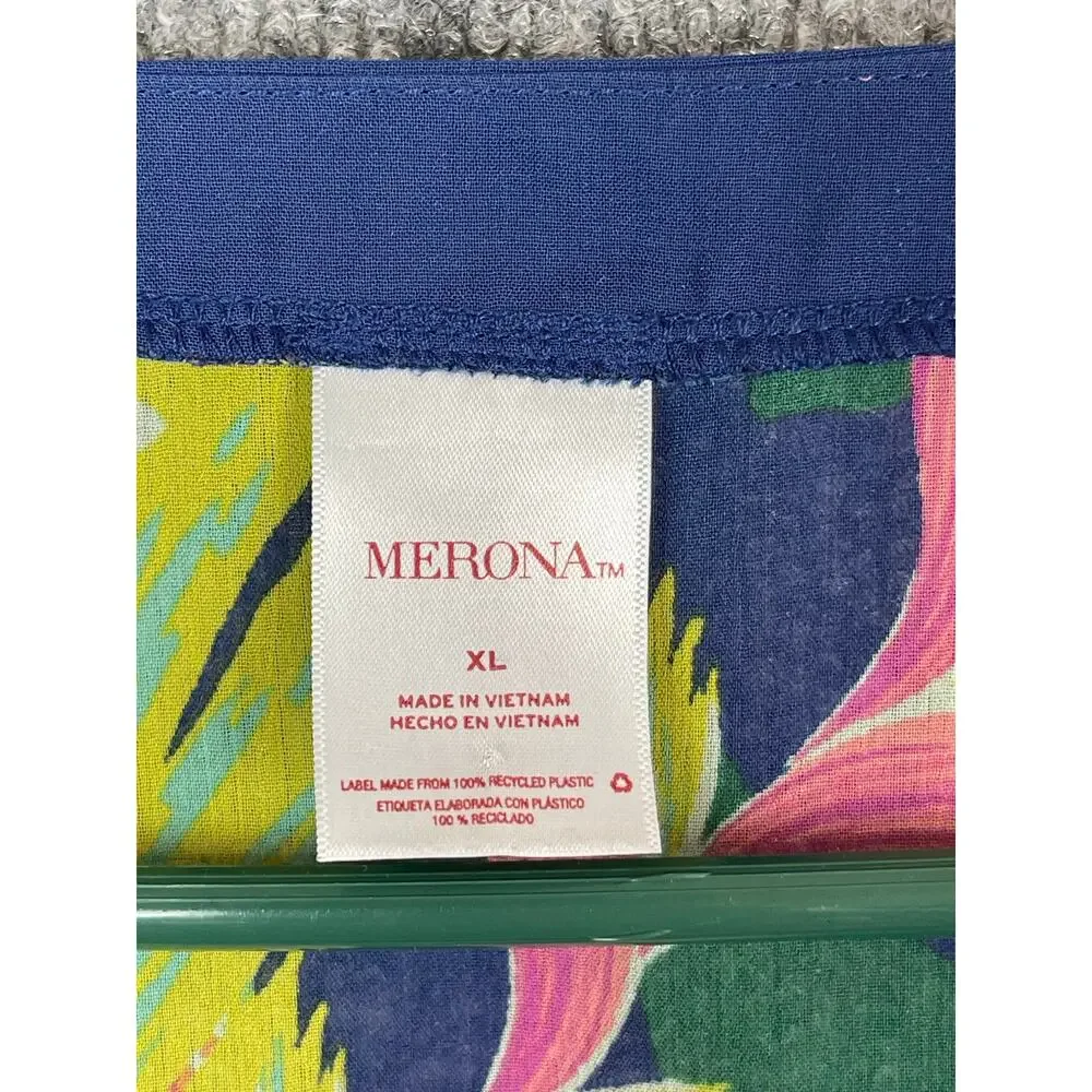 Merona Swim Coverup Women's XL Floral Pattern‎ Kamono Style